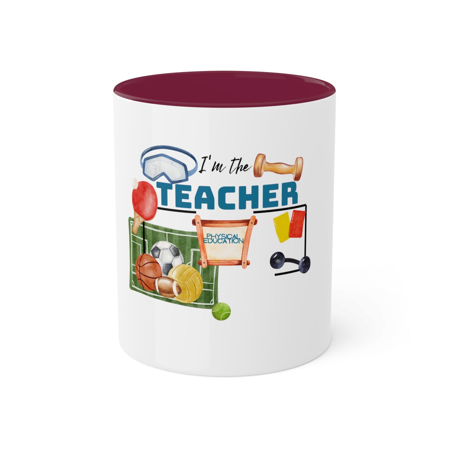 I'm The Teacher- Gym man Colorful Mugs [2 colours], 11oz