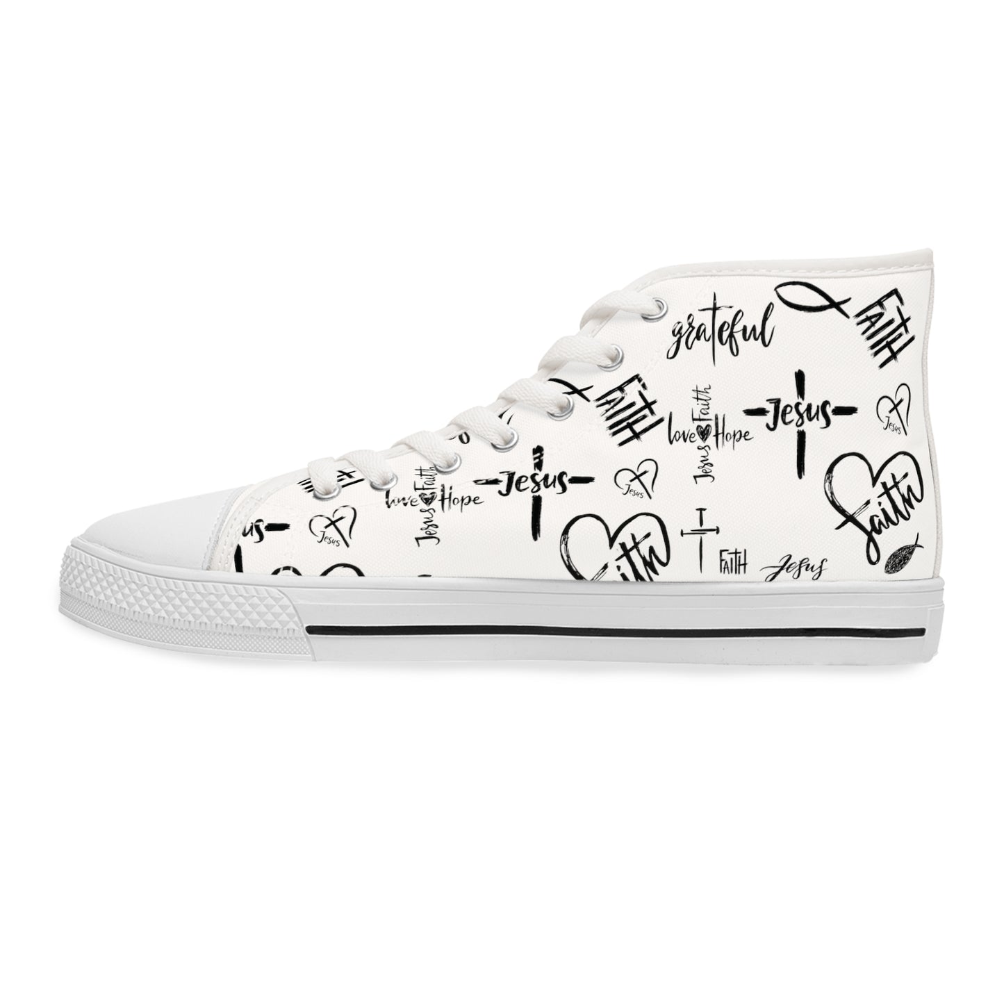 With God all things are possible -Women's High Top Sneakers