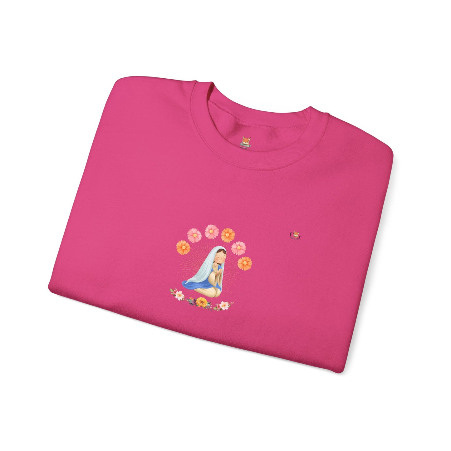 Mary Pray and Flowers- Unisex Crewneck Sweatshirt