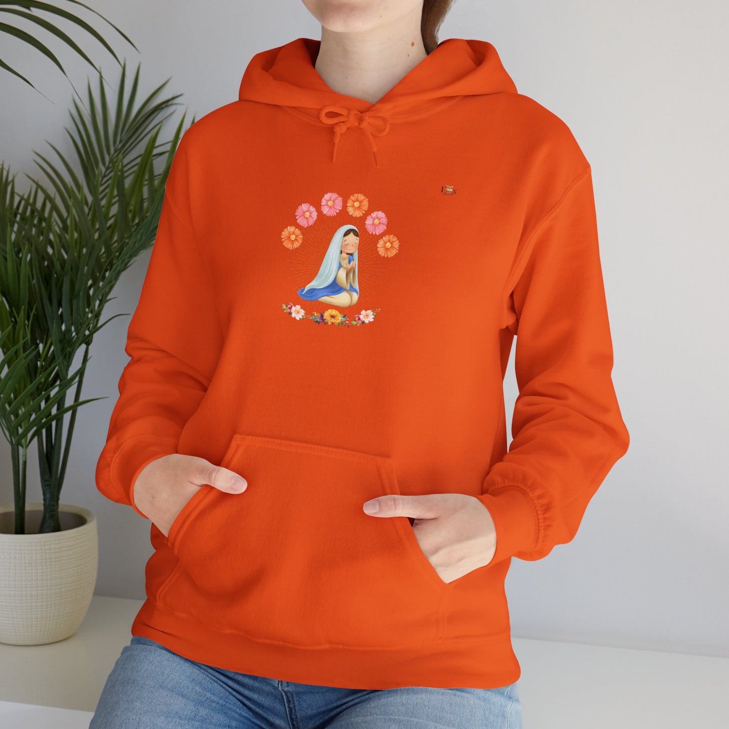 Mary Pray and Flowers-  Hoodie Sweatshirt