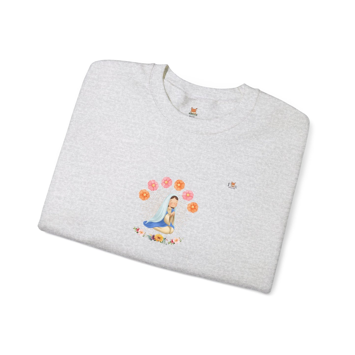 Mary Pray and Flowers- Unisex Crewneck Sweatshirt