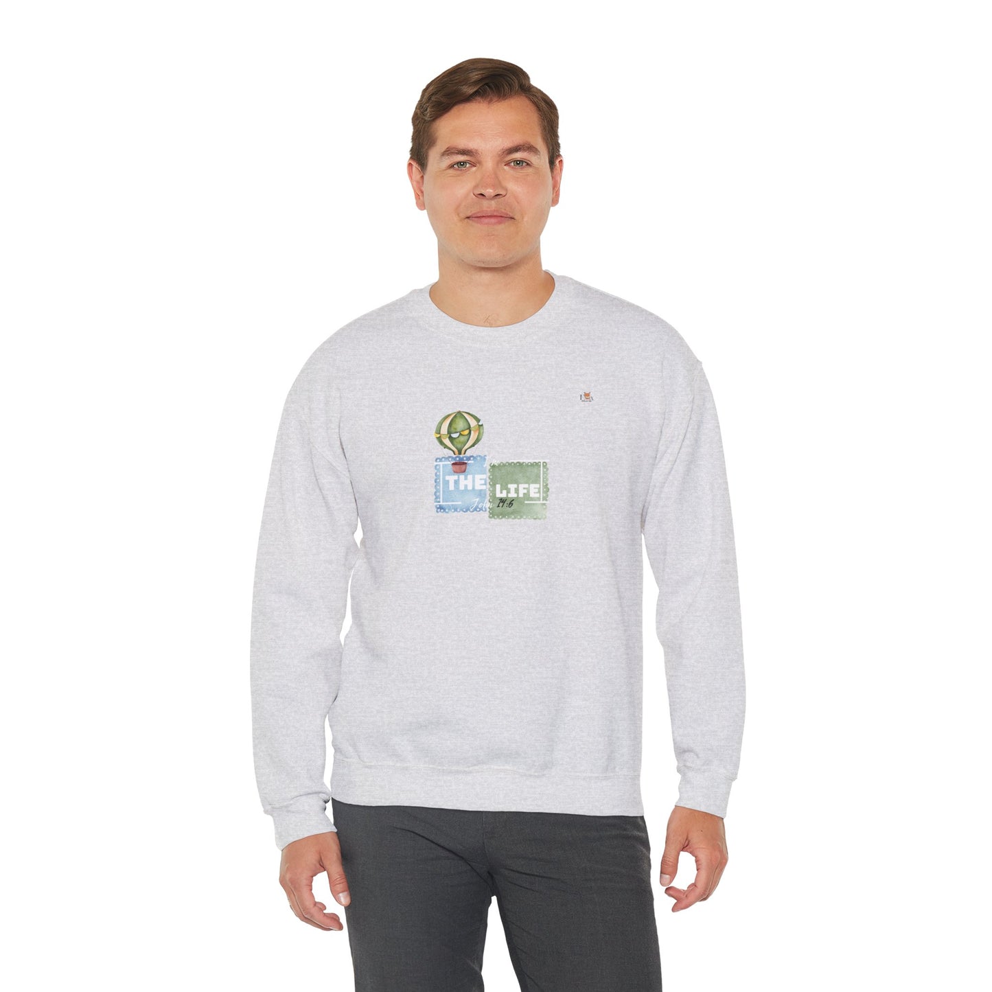 I Am The Life- Unisex  Dark Heather Crewneck Sweatshirt