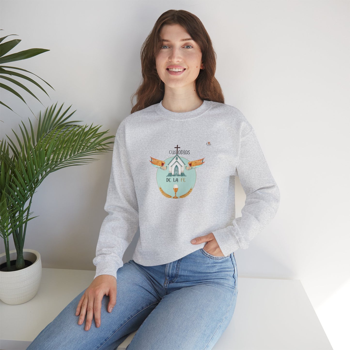 Custodios de la Fe [Original Logo] Unisex- Unisex Crewneck Sweatshirt