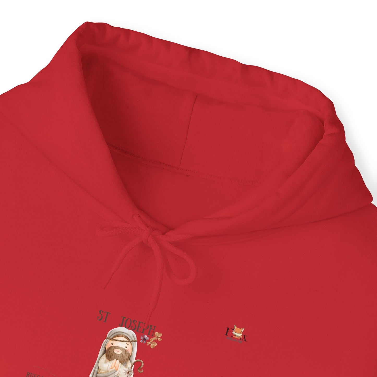 St Joseph Pray For Us-Red Flowers-  Hoodie Sweatshirt