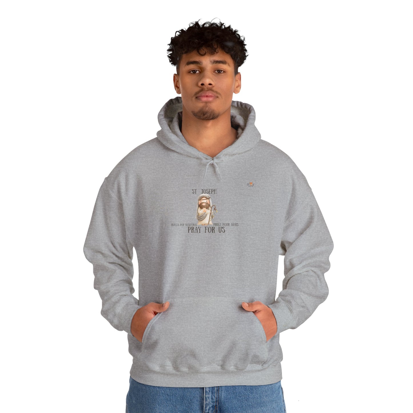 St-Joseph Pray For Us [Trilingual]-  Unisex Hoodie Sweatshirt