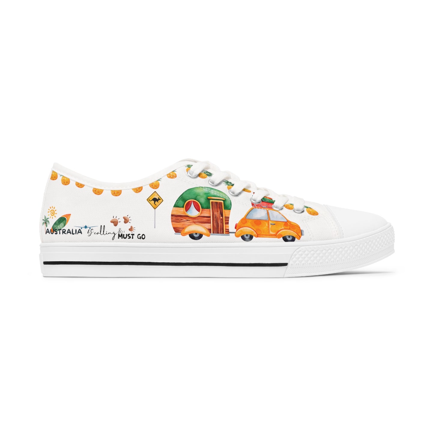 Australia is calling & i must Go- Travel Edition - White Background Sneakers