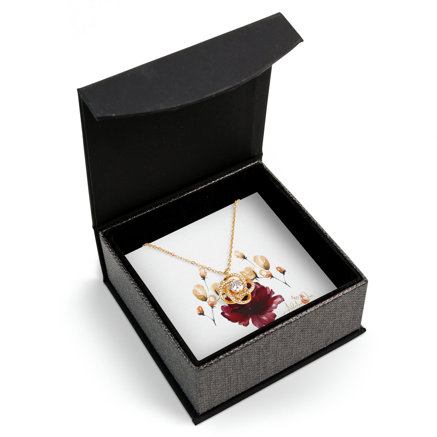 Love Knot Necklace-18K Gold -Plated finish or Silver version