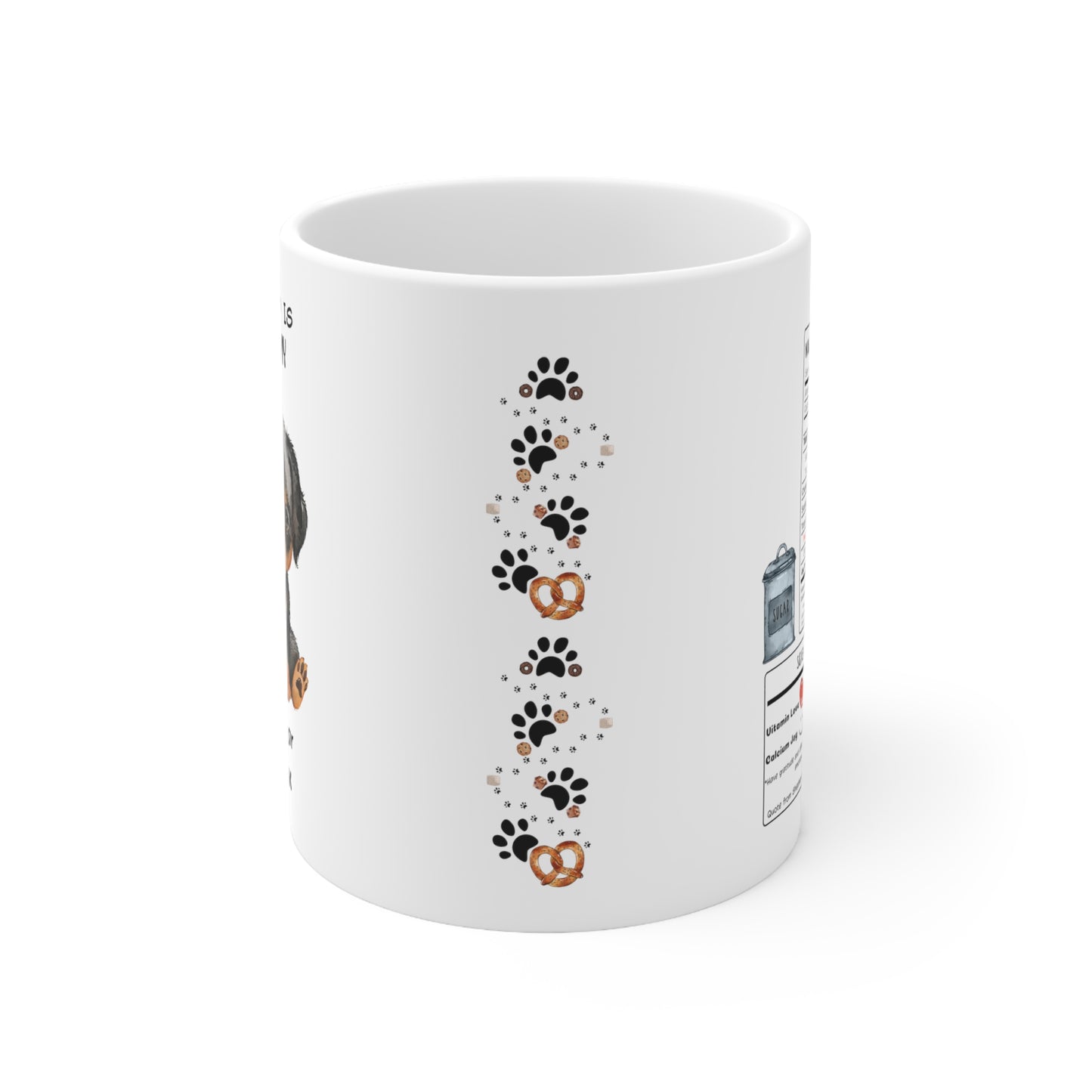 All i need is coffee and my dog - Rottweiler Ceramic Pretzel Mug 11oz