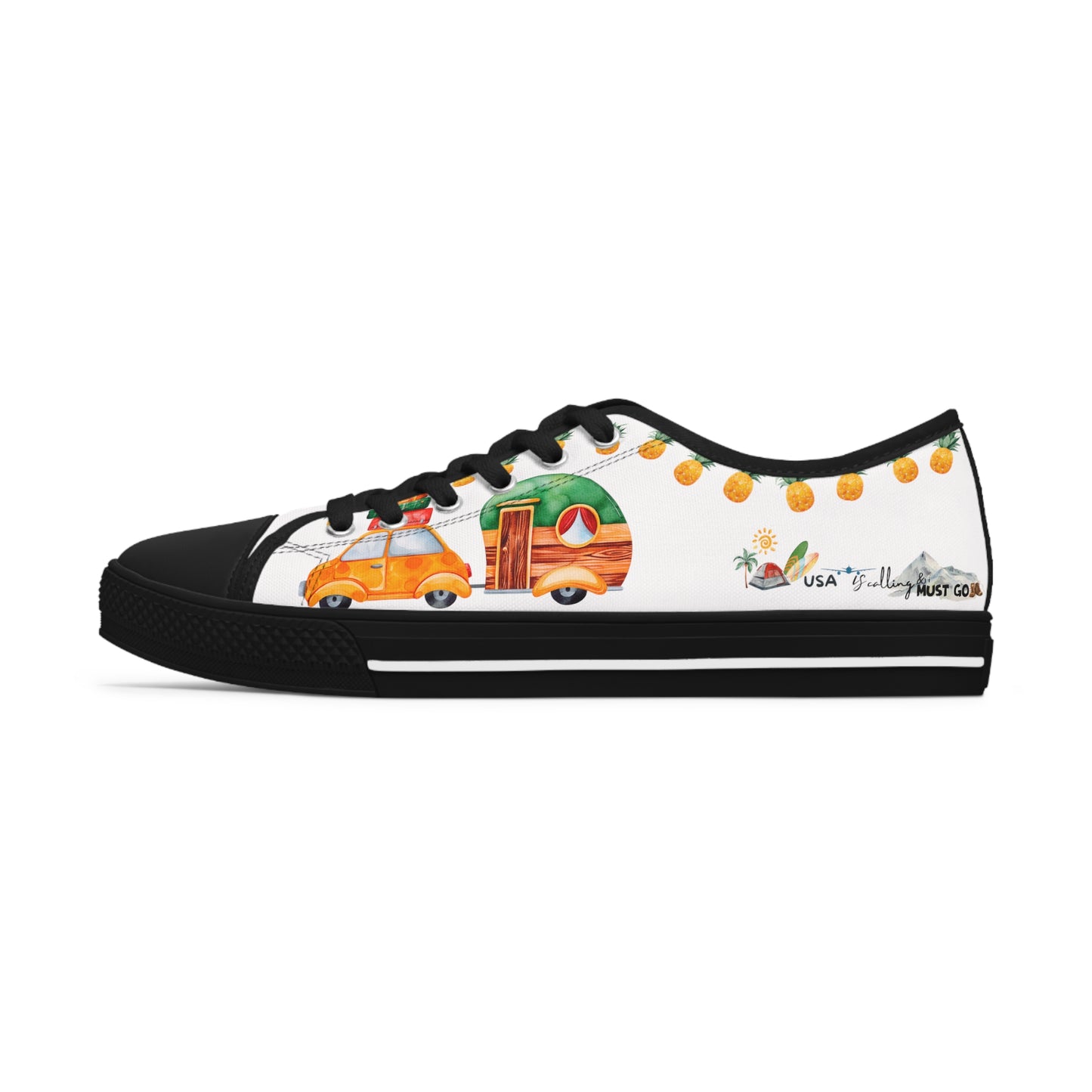 USA is calling & i must Go- Turtle Travel Edition - White Background Sneakers