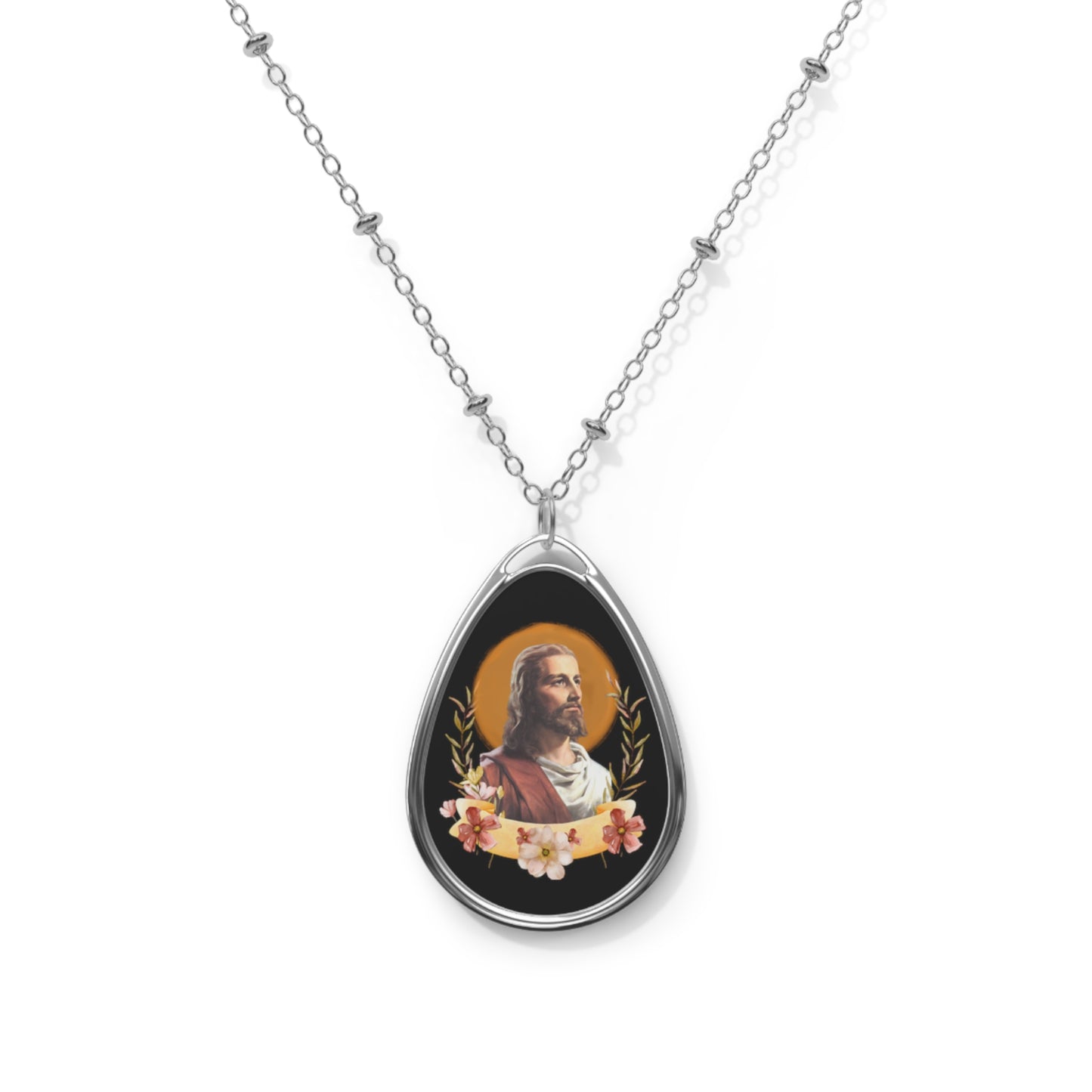 Jesus -Oval Necklace