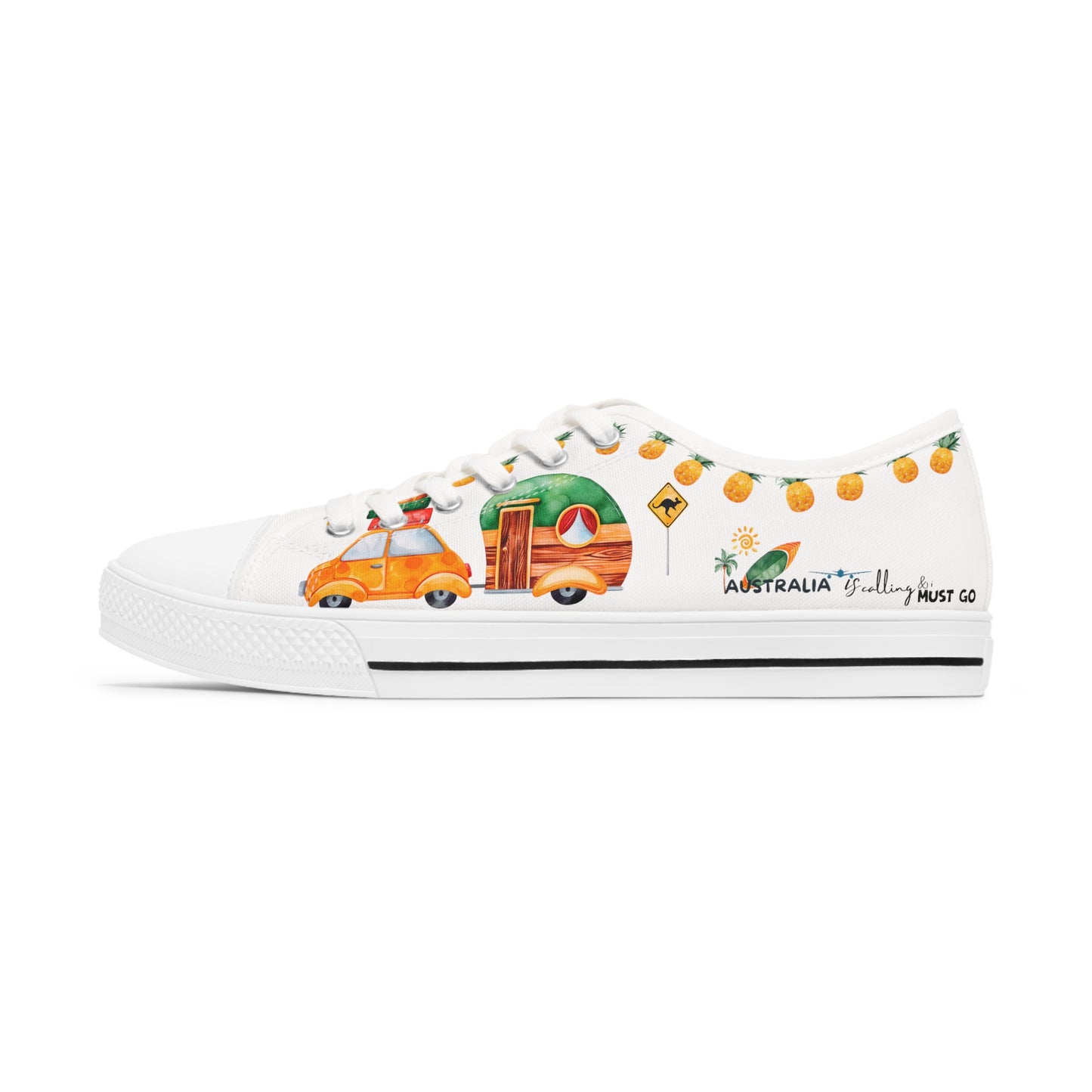 Australia is calling & i must Go- Travel Edition - White Background Sneakers