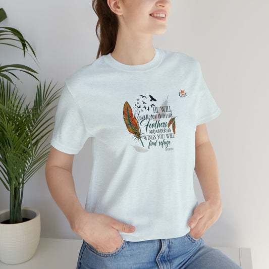 Under his wings you will find refuge- Psalm-Unisex T-shirt