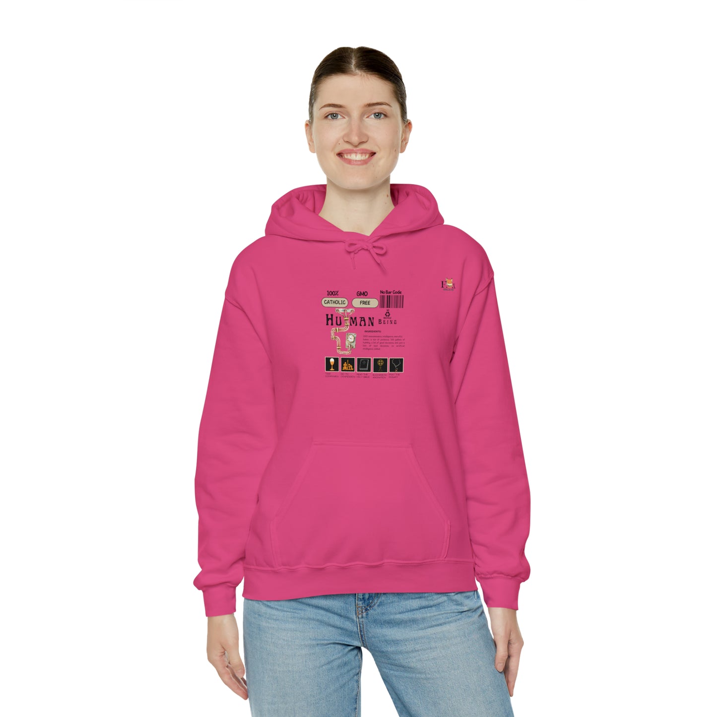 100% Catholic Human Being- Unisex Hooded Sweatshirt