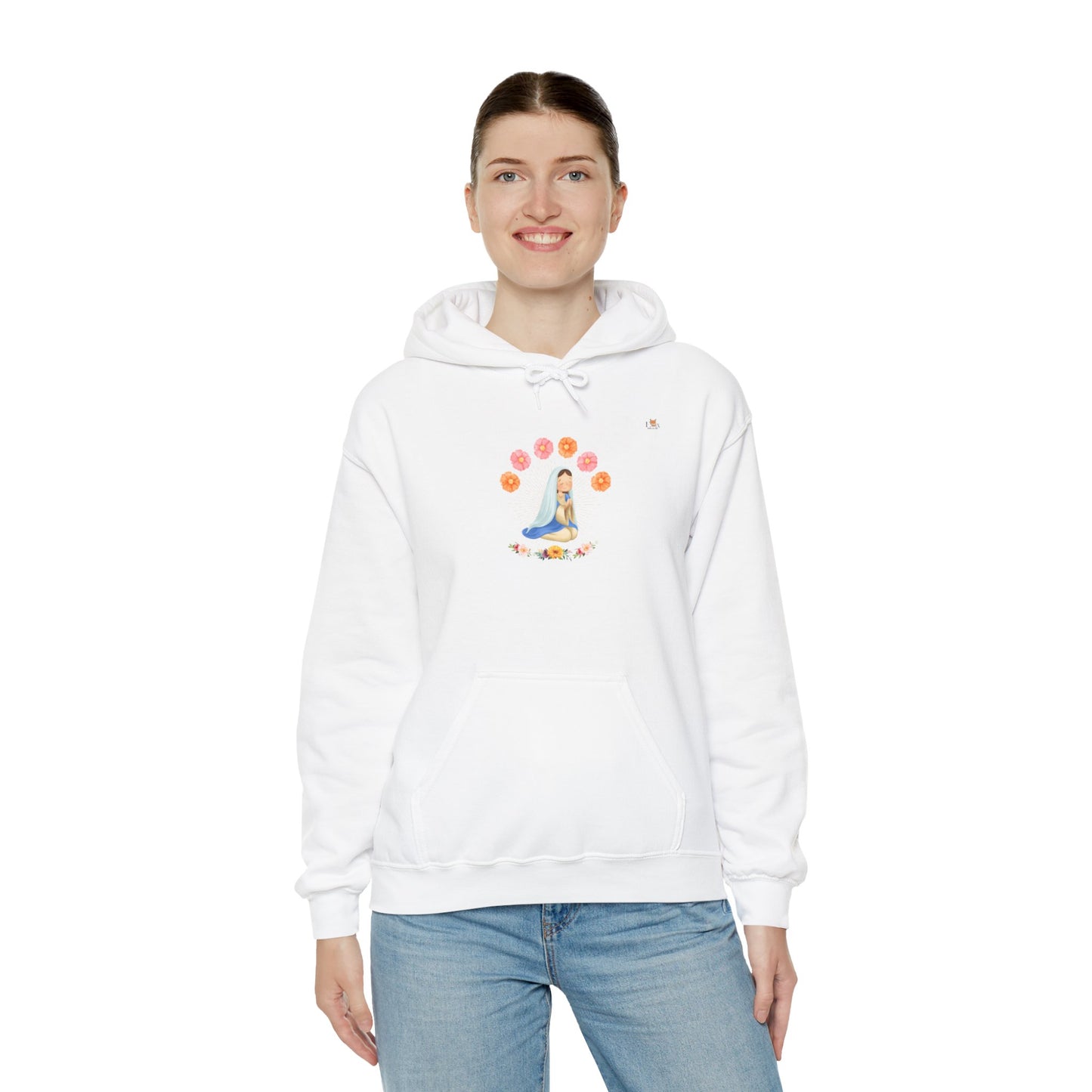 Mary Pray and Flowers-  Hoodie Sweatshirt