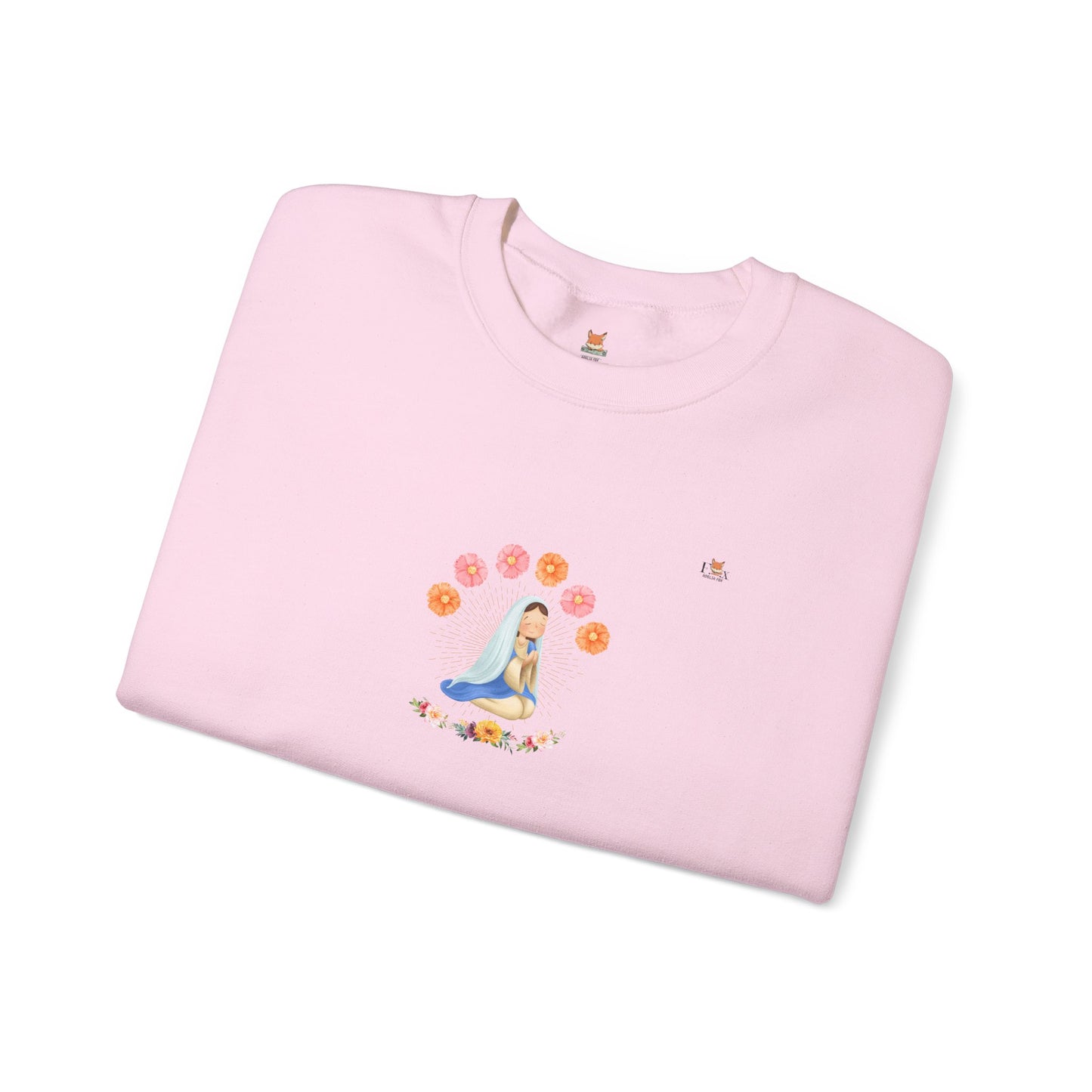 Mary Pray and Flowers- Unisex Crewneck Sweatshirt