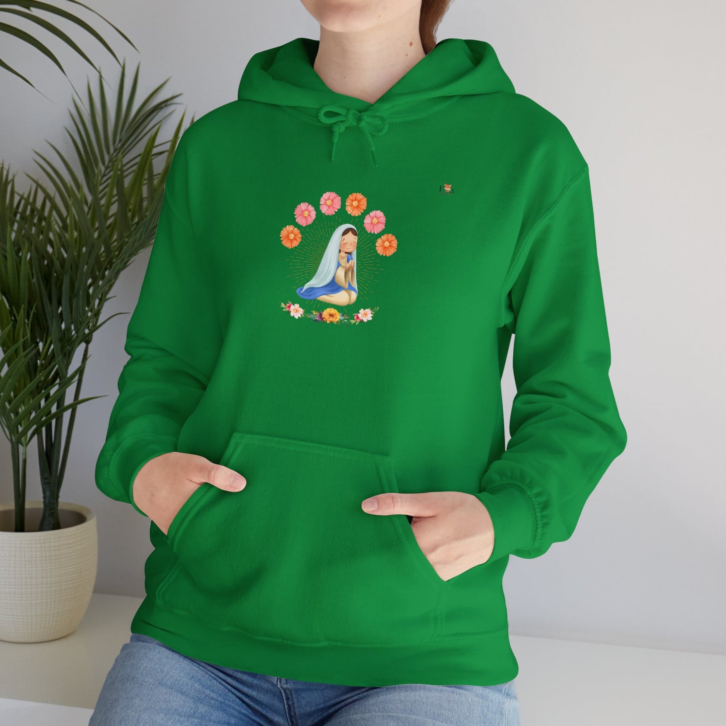 Mary Pray and Flowers-  Hoodie Sweatshirt