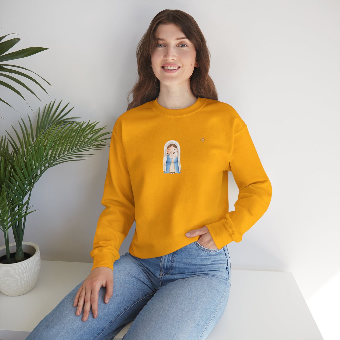 Mother Mary and Baby Jesus- Unisex Crewneck Sweatshirt