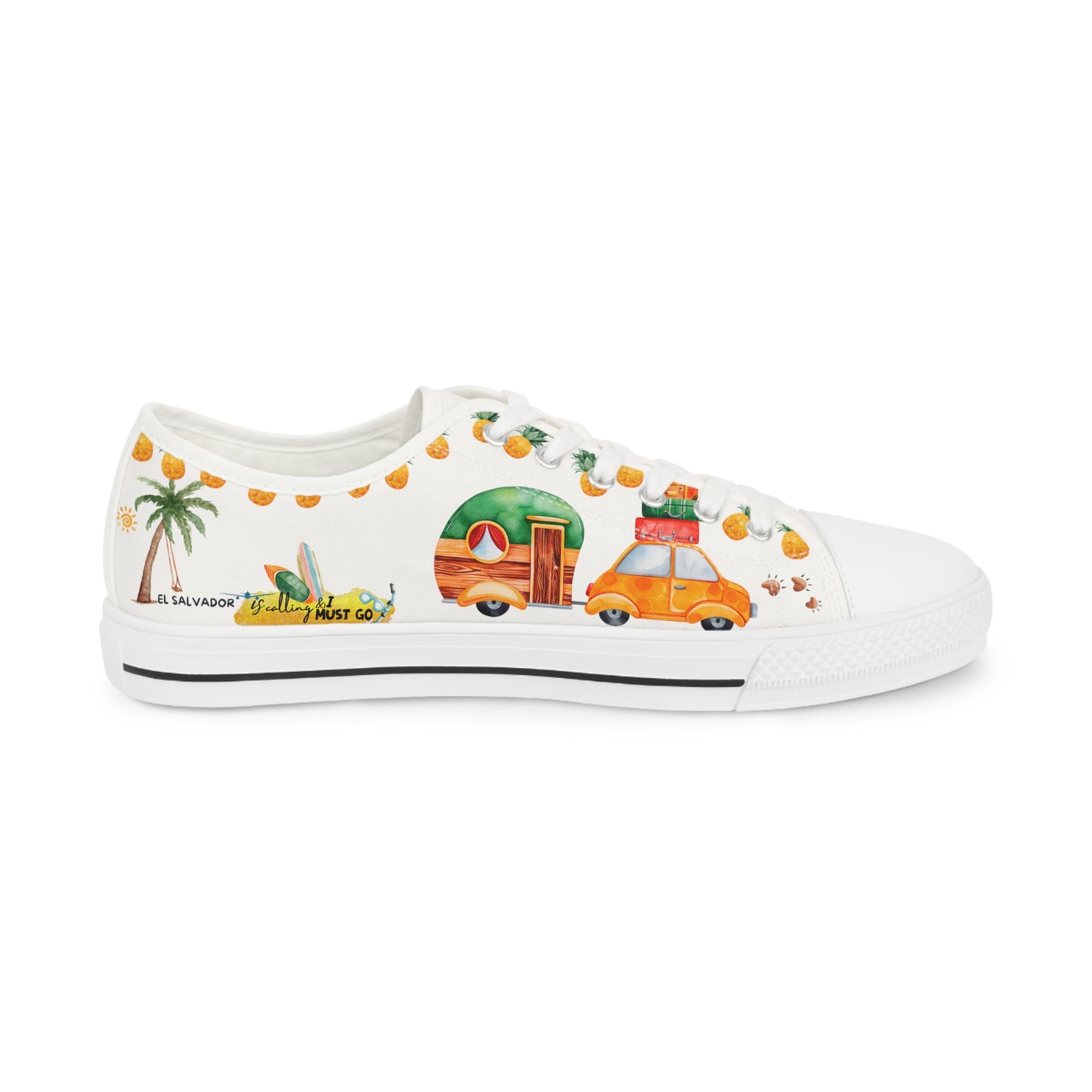 El Salvador is calling & i must Go- Travel Edition - White Background Men's Sneakers