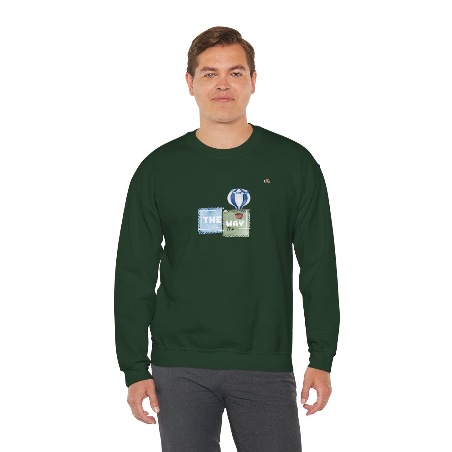 I Am The Way whit with Hot Air Balloons- Unisex Crewneck Sweatshirt