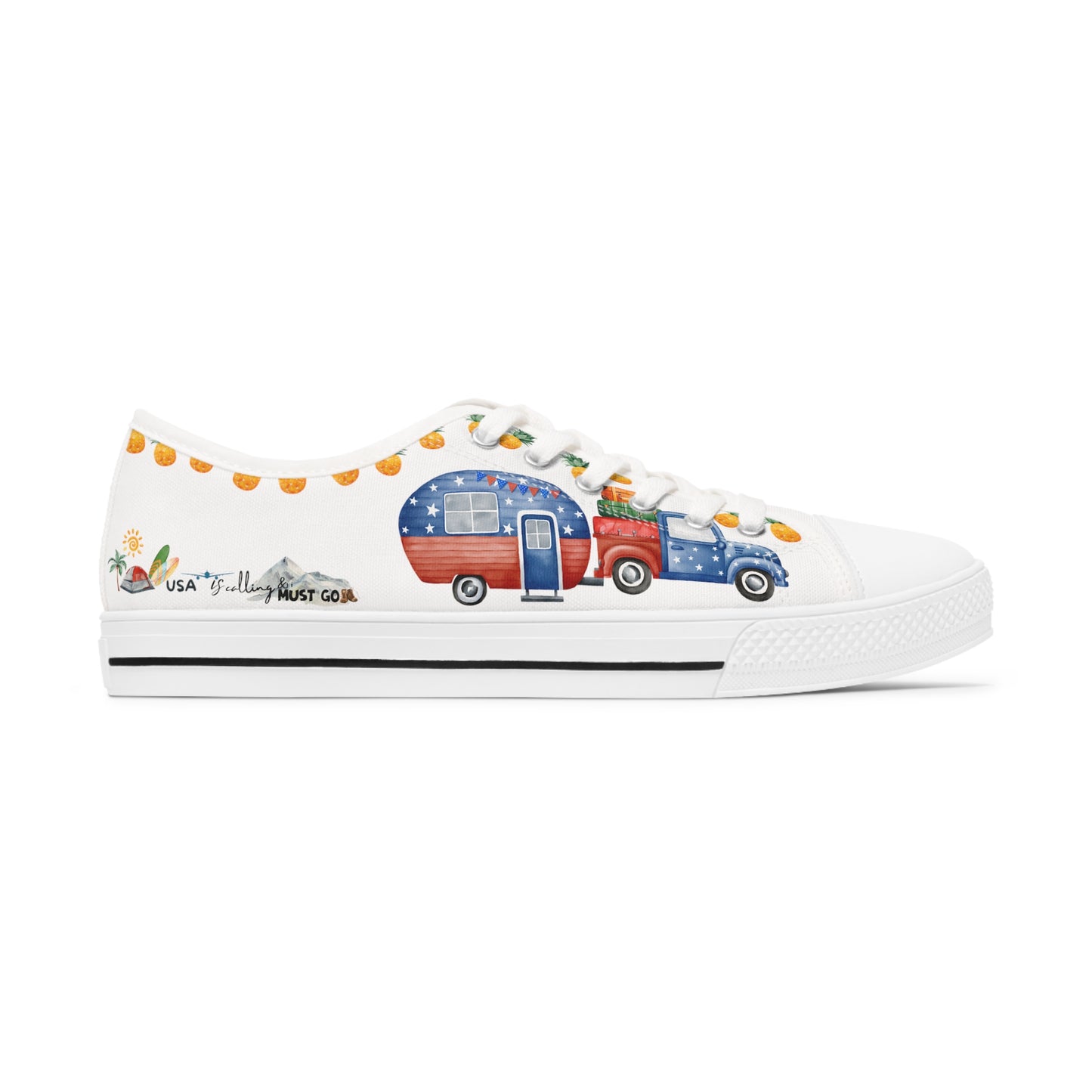 USA is calling & i must Go - First Travel Edition - White Background Sneakers